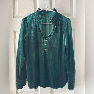 Green velvet top